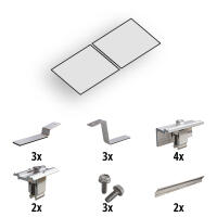 Prior PV Flachdach-Aufständerungs-Set 2x1 Solarmodul