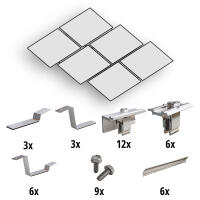 Prior PV flat roof mounting set 2x3 solar modules