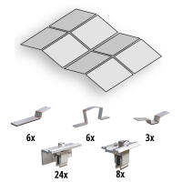 Prior PV East-West flat roof mounting set 4x2 solar modules