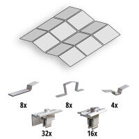 Prior PV East-West flat roof mounting set 4x3 solar modules