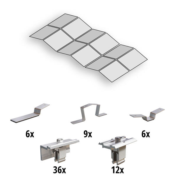 Prior PV East-West flat roof mounting set 3x2 solar modules