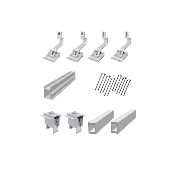 S:Flex extension to the basic mounting kit 1 solar module, pitched roof, silver